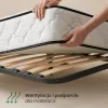 AKORD Furniture Factory fém ágyrács emelőmechanizmussal 28 léccel osztott 140x200 cm fekete