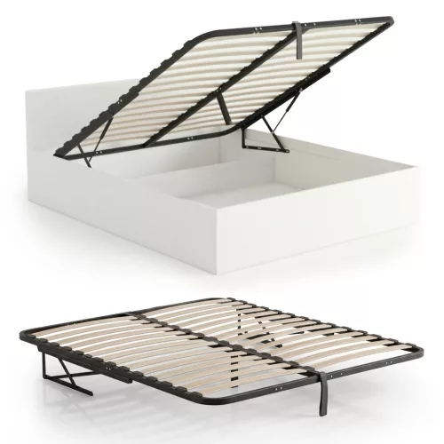 AKORD Furniture Factory fém ágyrács emelőmechanizmussal 28 léccel osztott 160x200 cm fekete