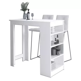 AKORD CLP Bárasztal Fehér Matt 115cm Tárolópolcokkal
