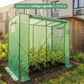   AKORD Kerti Fóliaház Fóliasátor 1 Ajtóval 2 Ablakkal Zöld 202x80x170 cm
