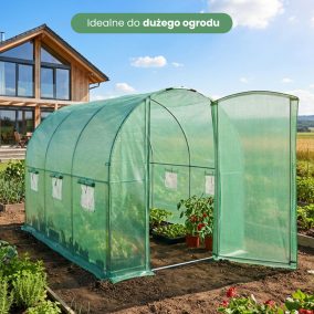   AKORD Furniture Factory Fóliasátor Tunel Fémkapuval 6 Ablakkal Zöld 200x300x200 cm