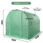   AKORD Furniture Factory Fóliasátor Tunel Fémkapuval 6 Ablakkal Zöld 200x300x200 cm