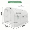 AKORD Fóliasátor Tunel Fehér 200x300x200 cm Felhajtható Oldalfalakkal 1 Ajtó 6 Ablak