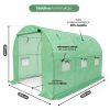 AKORD Furniture Factory kerti fóliaház alagút rolós oldalfalakkal 1 ajtó 6 ablak zöld 200x300x200 cm