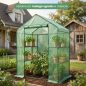 AKORD Mini Fóliaház Polcokkal Zöld 143x73x195 cm