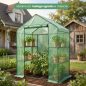 AKORD Mini Fóliaház Polcokkal Zöld 143x73x195 cm