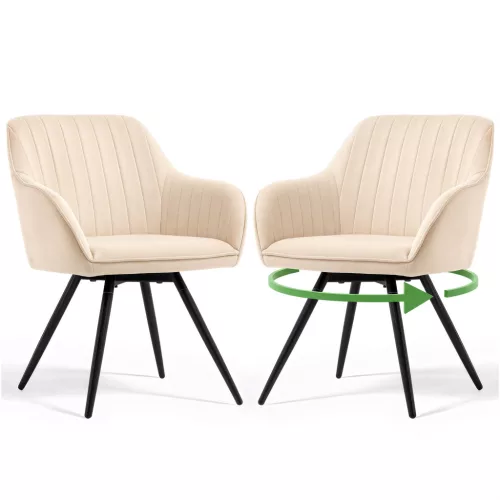 AKORD TURNO Forgó Szék Welur Bézs Fekete Lábakkal