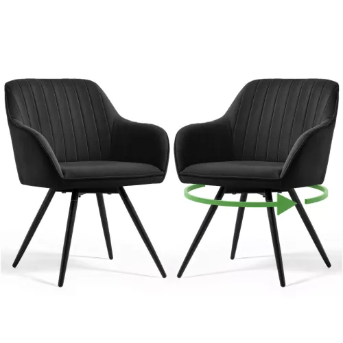 AKORD TURNO Forgó Szék Welur Fekete Prémium Kárpitozás