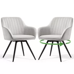 AKORD TURNO Forgó Szék Welur Szürke Fekete Lábakkal 2 db