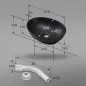   AKORD Ovalis Nablatowa Mosdókagyló Kerámia Fekete Matt 41 cm