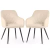 AKORD VELTO kárpitozott szék welur bézs rombusz steppelt fekete lábak