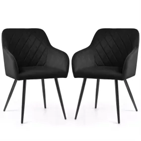   AKORD VELTO Kárpitozott Étkezőszék Welúr Fekete Rombusz Steppelt