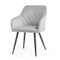   AKORD VELTO Kárpitozott Szék Welur Szürke Rombusz Steppelt Fekete Lábak 2 db