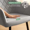 AKORD VELTO Kárpitozott Szék Welur Szürke Rombusz Steppelt Fekete Lábak 2 db