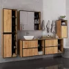 VAMI W90 Mosdó Alatti Fürdőszobaszekrény Craft Tölgy/Fekete 2 Fiókos