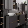 AKORD VAMI W90 Fürdőszobai Mosdószekrény Grafitszürke Matt Artisan Tölgy