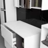 VAMI W90 Fali Mosdószekrény 2 Fiókos 2 Polcos Fehér/Grafit