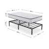 AKORD Furniture Factory Összecsukható Fém Ágykeret Matraccal 90x190 cm Fekete 6 Lábbal 10 Léccel
