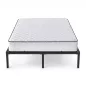   AKORD Furniture Factory Összecsukható Fém Ágykeret Rugós Matraccal 140x190 cm Fekete 9 Lábbal 20 Léccel