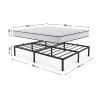 AKORD Furniture Factory Összecsukható Fém Ágykeret Rugós Matraccal 140x190 cm Fekete 9 Lábbal 20 Léccel