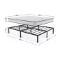   AKORD Furniture Factory Összecsukható Fém Ágykeret Rugós Matraccal 140x190 cm Fekete 9 Lábbal 20 Léccel