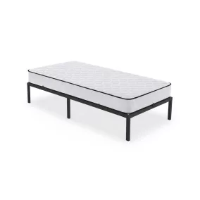  AKORD Furniture Factory Összecsukható Fém Ágykeret Matraccal 90x200 cm Fekete 6 Lábbal