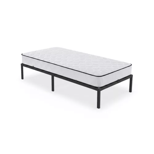 AKORD Furniture Factory Összecsukható Fém Ágykeret Matraccal 90x200 cm Fekete 6 Lábbal