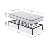 AKORD Furniture Factory Összecsukható Fém Ágykeret Matraccal 90x200 cm Fekete 6 Lábbal
