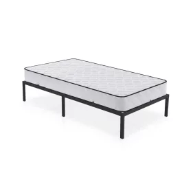   AKORD Furniture Factory Összecsukható Fém Ágykeret Rugós Matraccal 100x200 cm Fekete 6 Lábbal