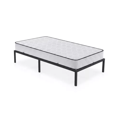 AKORD Furniture Factory Összecsukható Fém Ágykeret Rugós Matraccal 100x200 cm Fekete 6 Lábbal