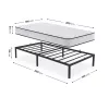 AKORD Furniture Factory Összecsukható Fém Ágykeret Rugós Matraccal 100x200 cm Fekete 6 Lábbal
