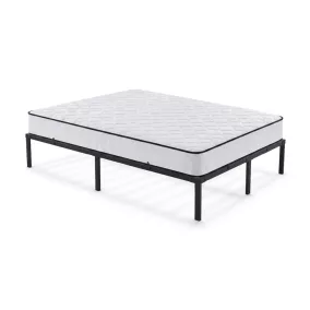   AKORD Furniture Factory Összecsukható Fém Ágykeret Rugós Matraccal 120x200 cm Fekete 9 Lábbal 20 Léccel