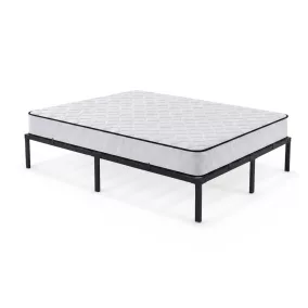   AKORD Furniture Factory Fém Ágy Rugós Matraccal 140x200 cm Összecsukható Fekete