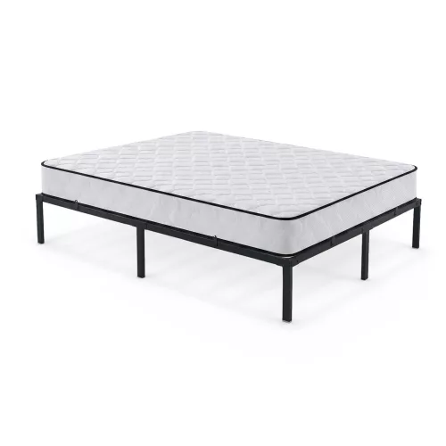 AKORD Furniture Factory Fém Ágy Rugós Matraccal 140x200 cm Összecsukható Fekete