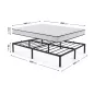   AKORD Furniture Factory Fém Ágy Rugós Matraccal 140x200 cm Összecsukható Fekete