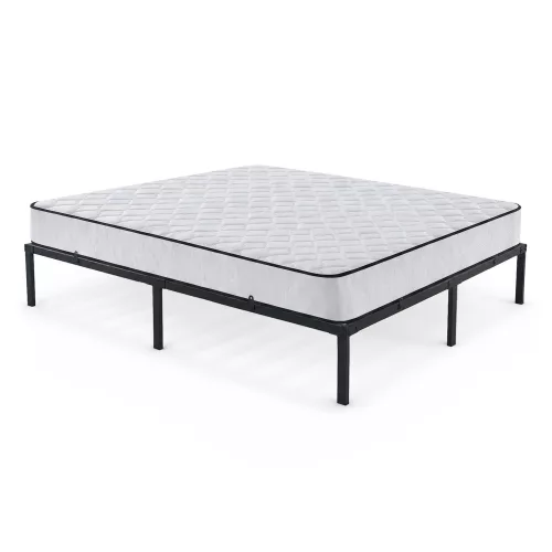 AKORD Furniture Factory Fém Ágy Rugós Matraccal 160x200 cm Fekete Összecsukható