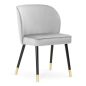   Aine Plus Kárpitozott Étkezőszék Szürke Bársony Arany Részletekkel