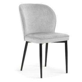   AINE Kárpitozott Szék Szürke Bársony Fekete-Arany Lábakkal