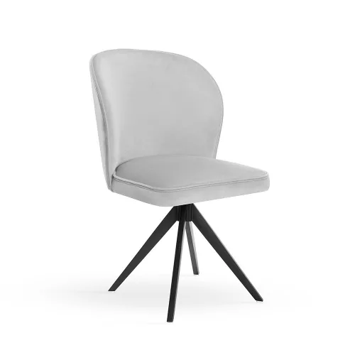 AINE TWIST Forgó Szék Szürke Kárpittal Fekete Lábbal