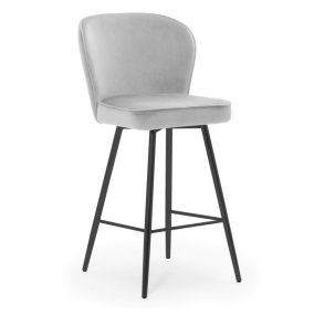 AINE Bárszék Kárpitozott Szürke Bársony 60cm