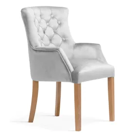 Albert Chesterfield Kárpitozott Fotel Bársony Szürke