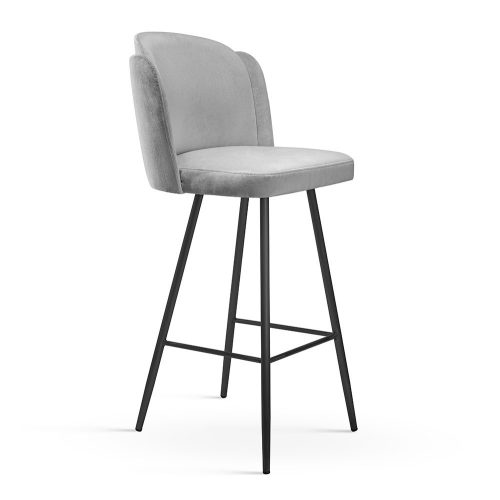 Beetle Twist Forgó Bárszék Szürke Bársony Fekete Láb 70cm