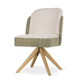 Beetle Supreme Wood Forgószék Kárpitozott Fa Bézs-Zöld