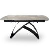 Bentley Kinyitható Kerámia Étkezőasztal Szürke Kő Fekete Lábbal