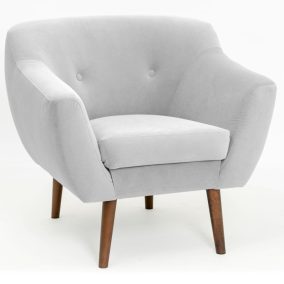 Bergamo Retro Fotel Szürke Kárpitozott Wenge Lábakkal