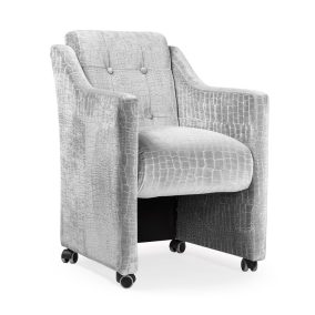 Boss Luxus Görgős Fotel Krokodilbőr Mintás Szürke