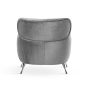 Bueno Luxus Fotel Szürke Bársony Arany Lábakkal