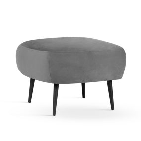   Bueno Kárpitozott Puff Szürke HR Habszivacs Fekete Lábakkal