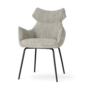 BUTARO Kényelmi Szék Greige Szövettel Fekete Lábakkal