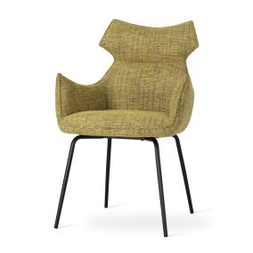   BUTARO Kényelmi Szék Mustársárga Szövettel Fekete Lábakkal